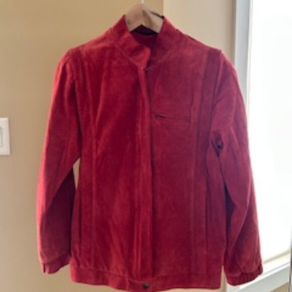 Red Suede Jacket by Irving posluns - Picture 1 of 2